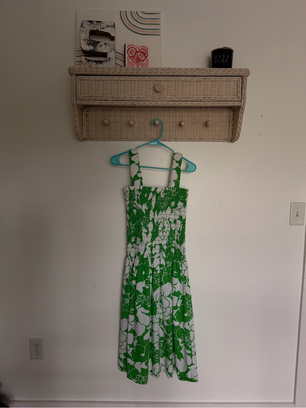 Rails Seville floral print smocked midi dress in Green Lotus sz S
